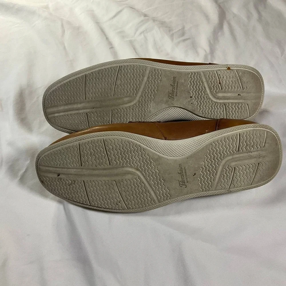 Florsheim Atlantic Moc Toe Penny Loafer Cogna Leather White Sole Mens Size 11.5M